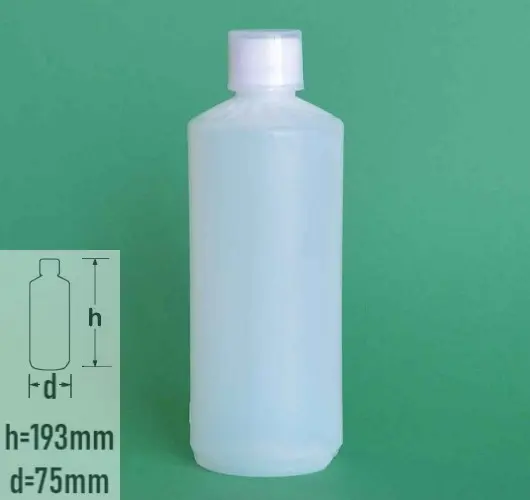 Sticla plastic 500ml culoare semitransparent cu capac cu autosigilare alb si dozator suprapus